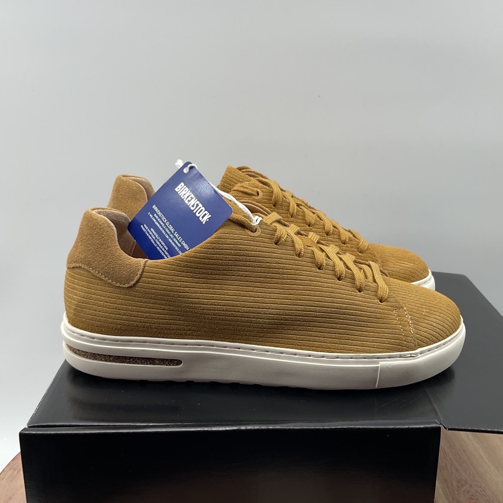 Birkenstock Bend Low Ochre Corduroy Suede Sneakers Mustard Yellow Lace Up Shoes